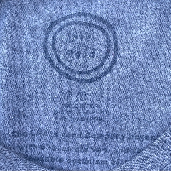 Life Is Good Tee Shirt with Crusher Jake on a Motorcycle - Picture 3 of 4